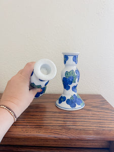 Painted Floral Candle Holders