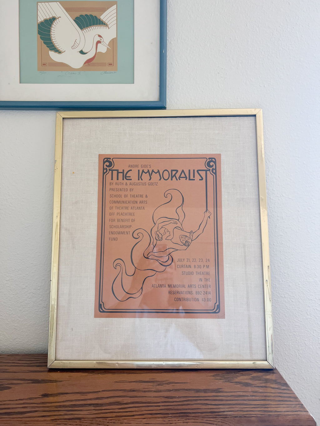 Large Framed "The Immoralist" Playbill