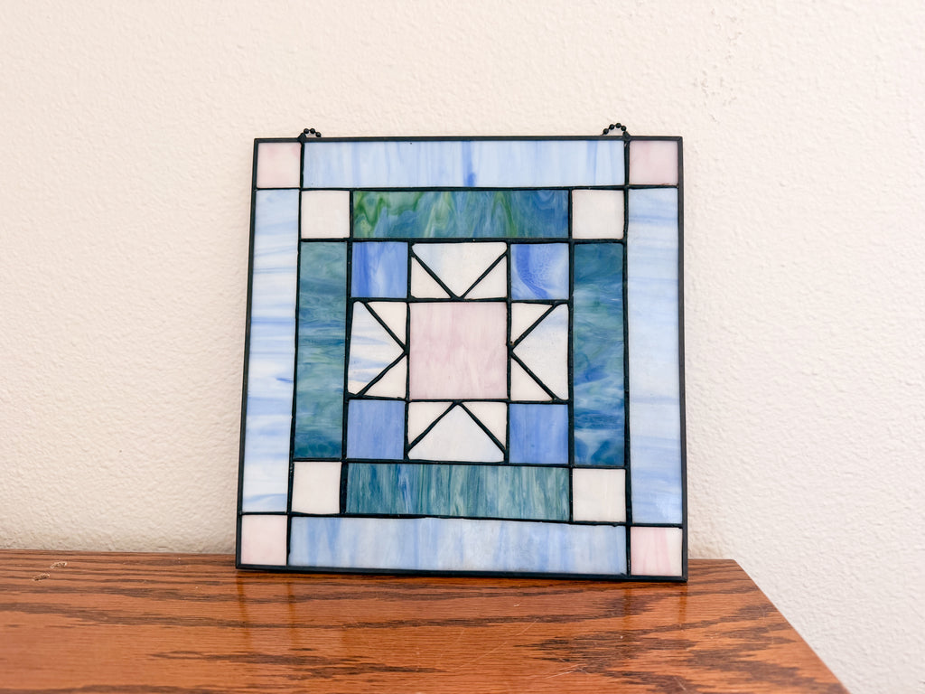Blue Glass Hanging Panel