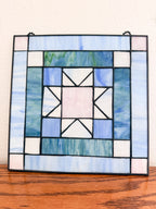 Blue Glass Hanging Panel