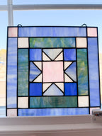 Blue Glass Hanging Panel