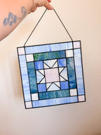 Blue Glass Hanging Panel