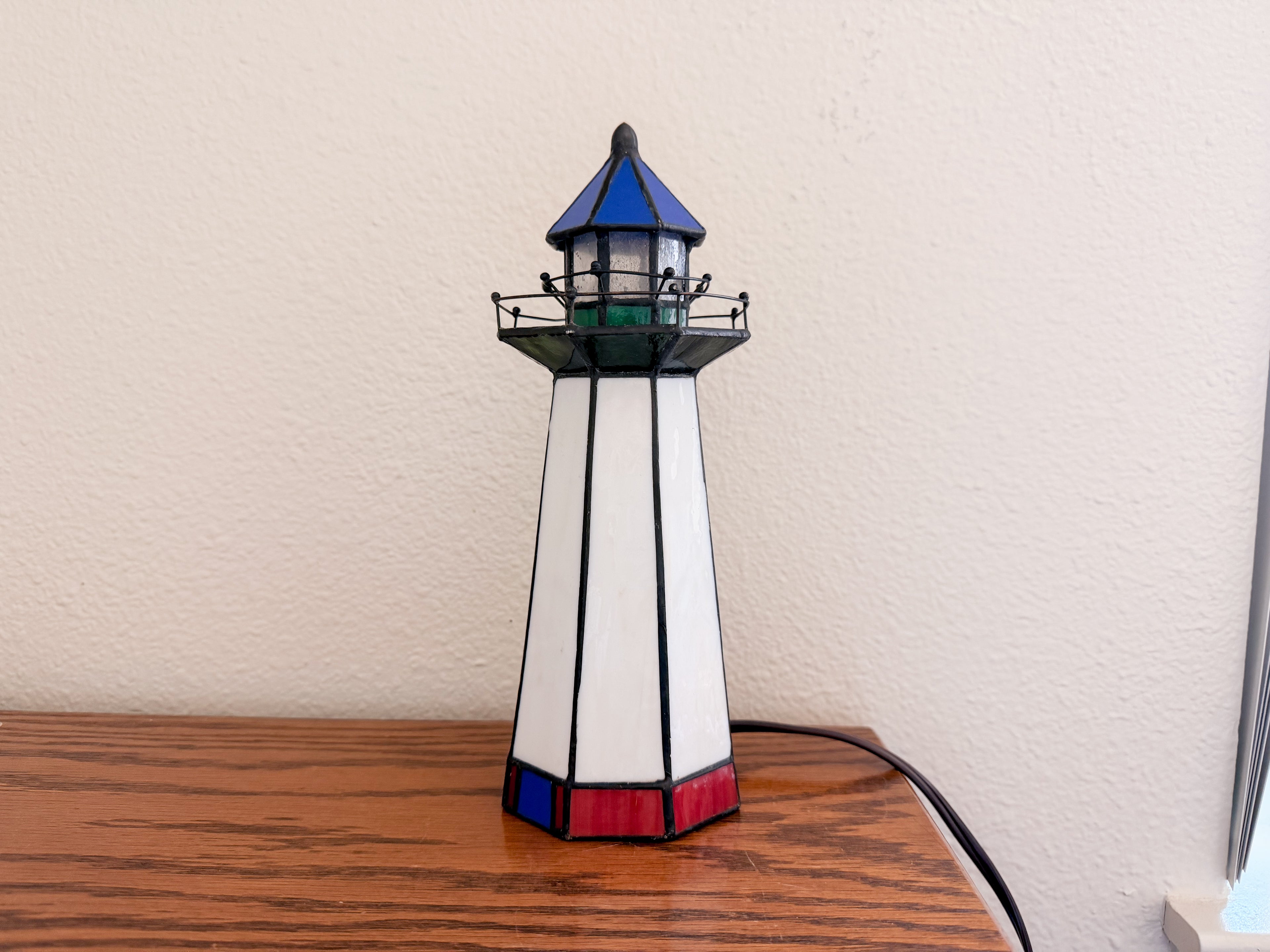 Stained Glass Lighthouse Lamp