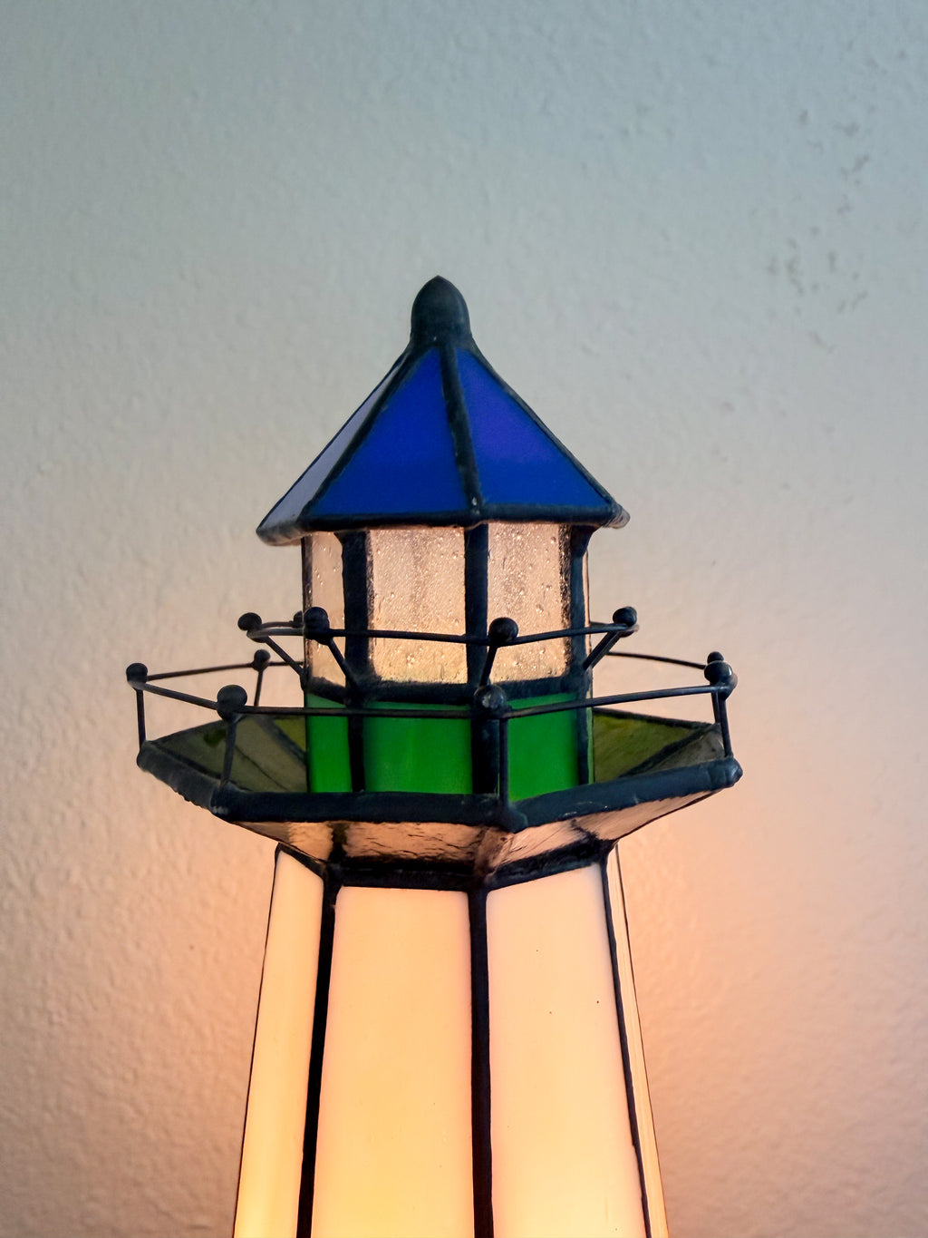 Stained Glass Lighthouse Lamp