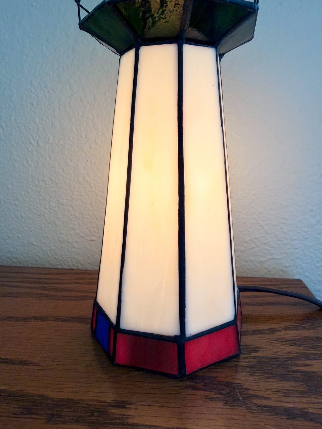 Stained Glass Lighthouse Lamp