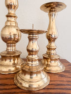 Brass Pillar Candle Holder Set