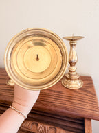 Brass Pillar Candle Holder Set