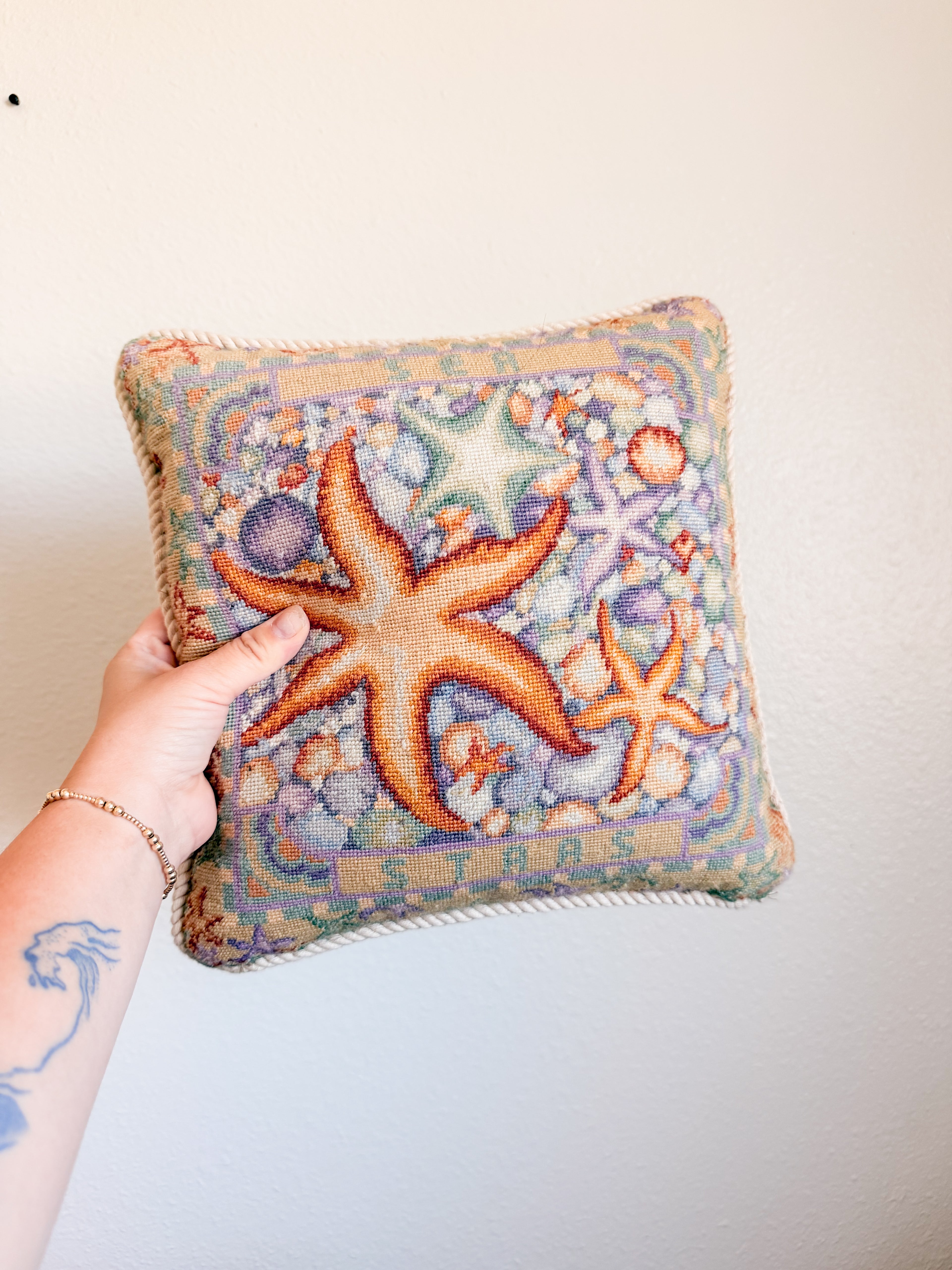 Needlepoint Seashell Pillows