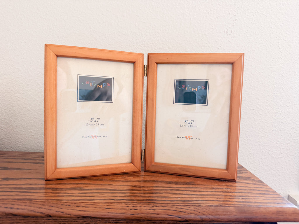 5x7 Double Wooden Frame