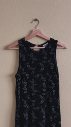 Black and Silver Maxi Dress - Size M