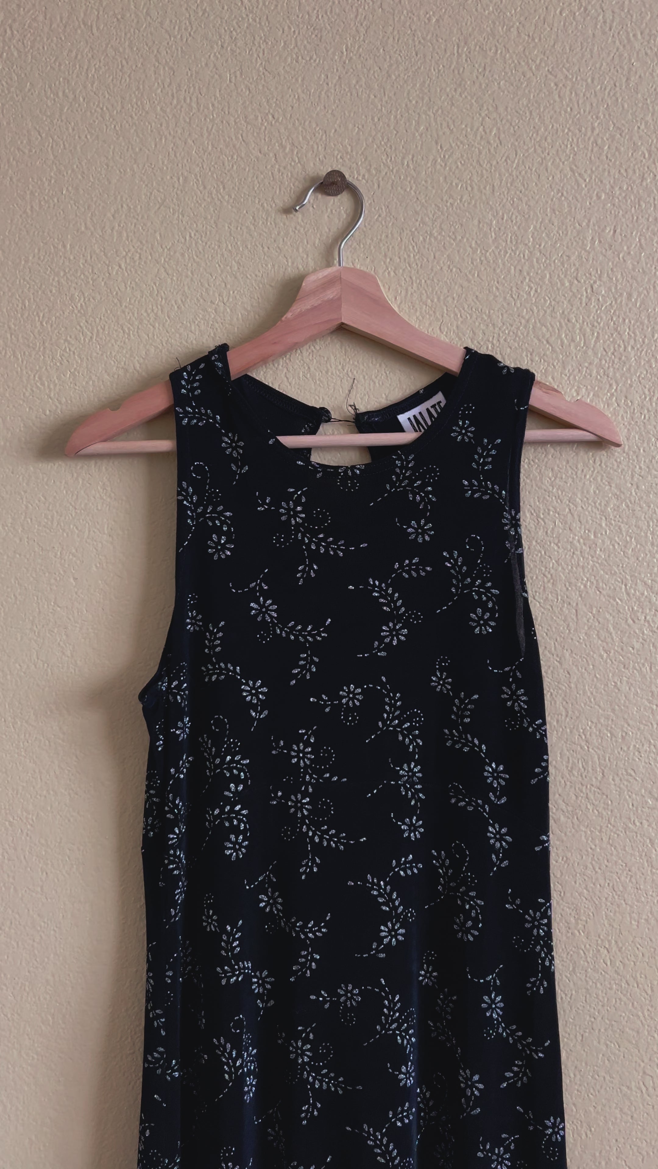 Black and Silver Maxi Dress - Size M