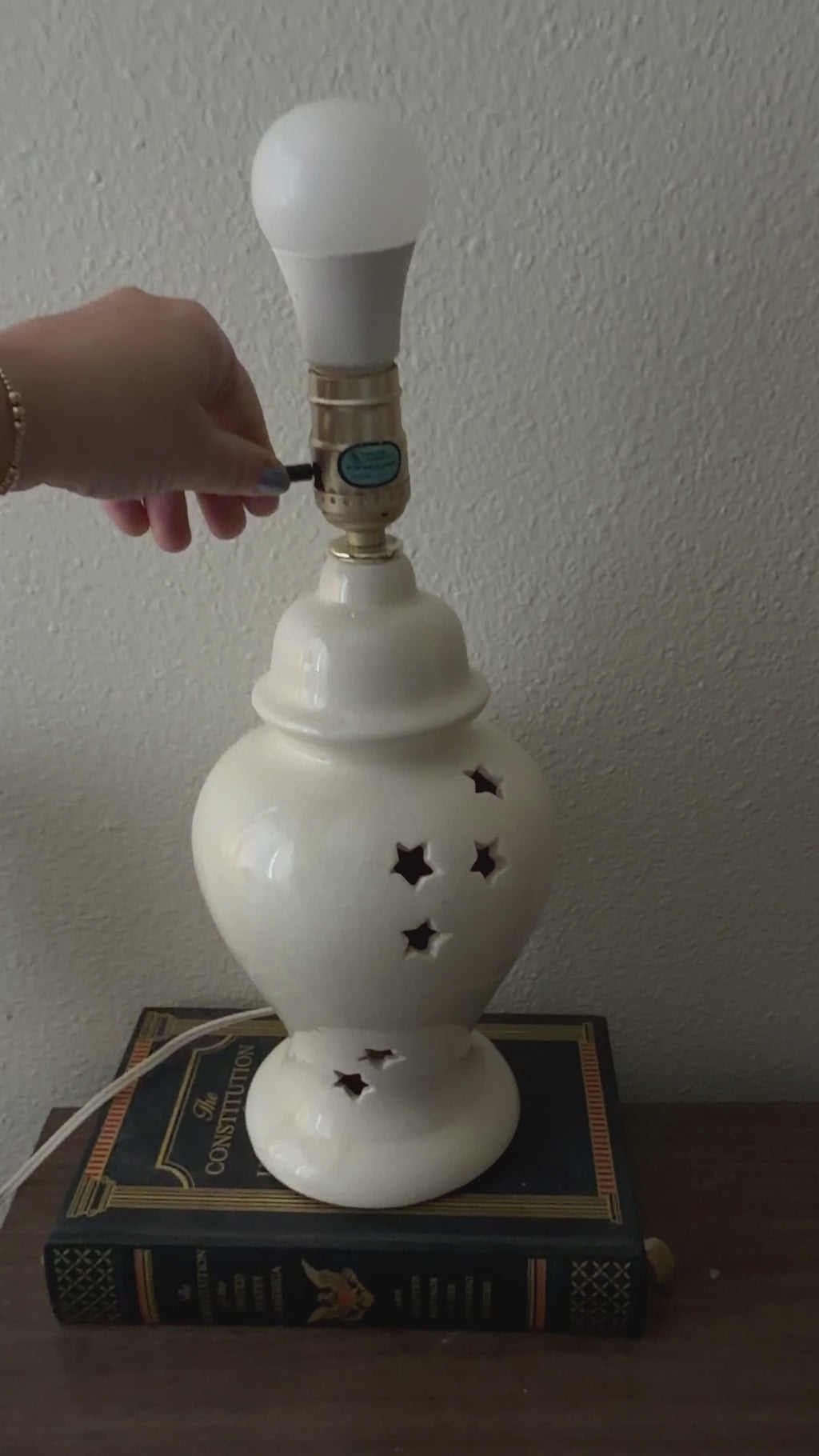 Star Cutout Ceramic Lamp