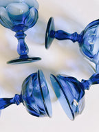 Set of Four Blue Coupe Glasses