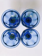 Set of Four Blue Coupe Glasses