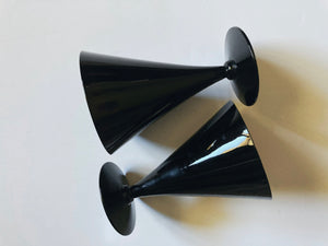 Pair of Modern Black Wine Glasses