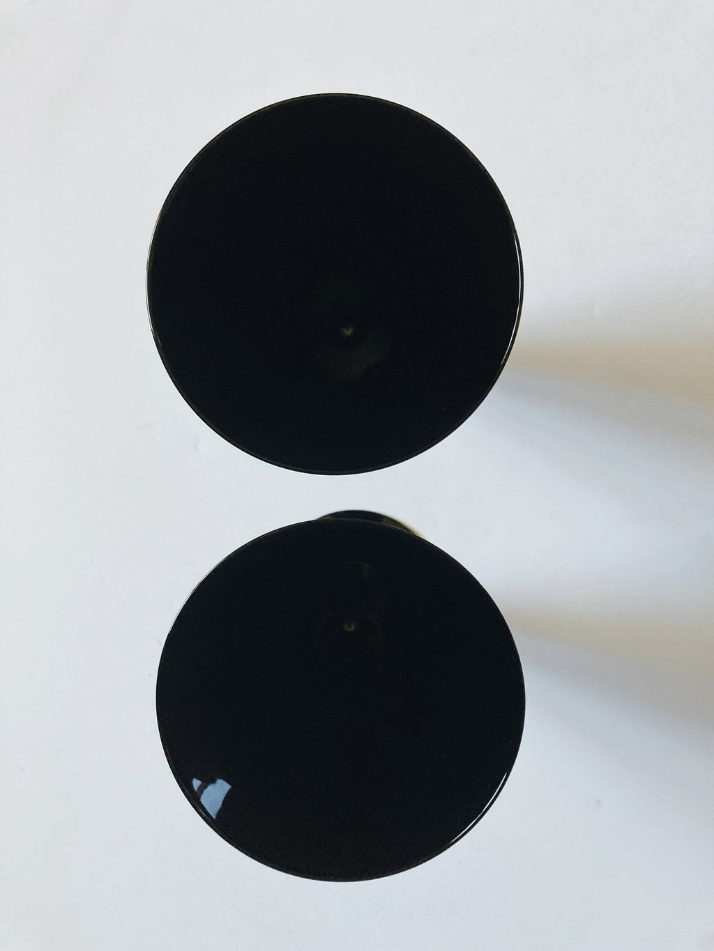 Pair of Modern Black Wine Glasses