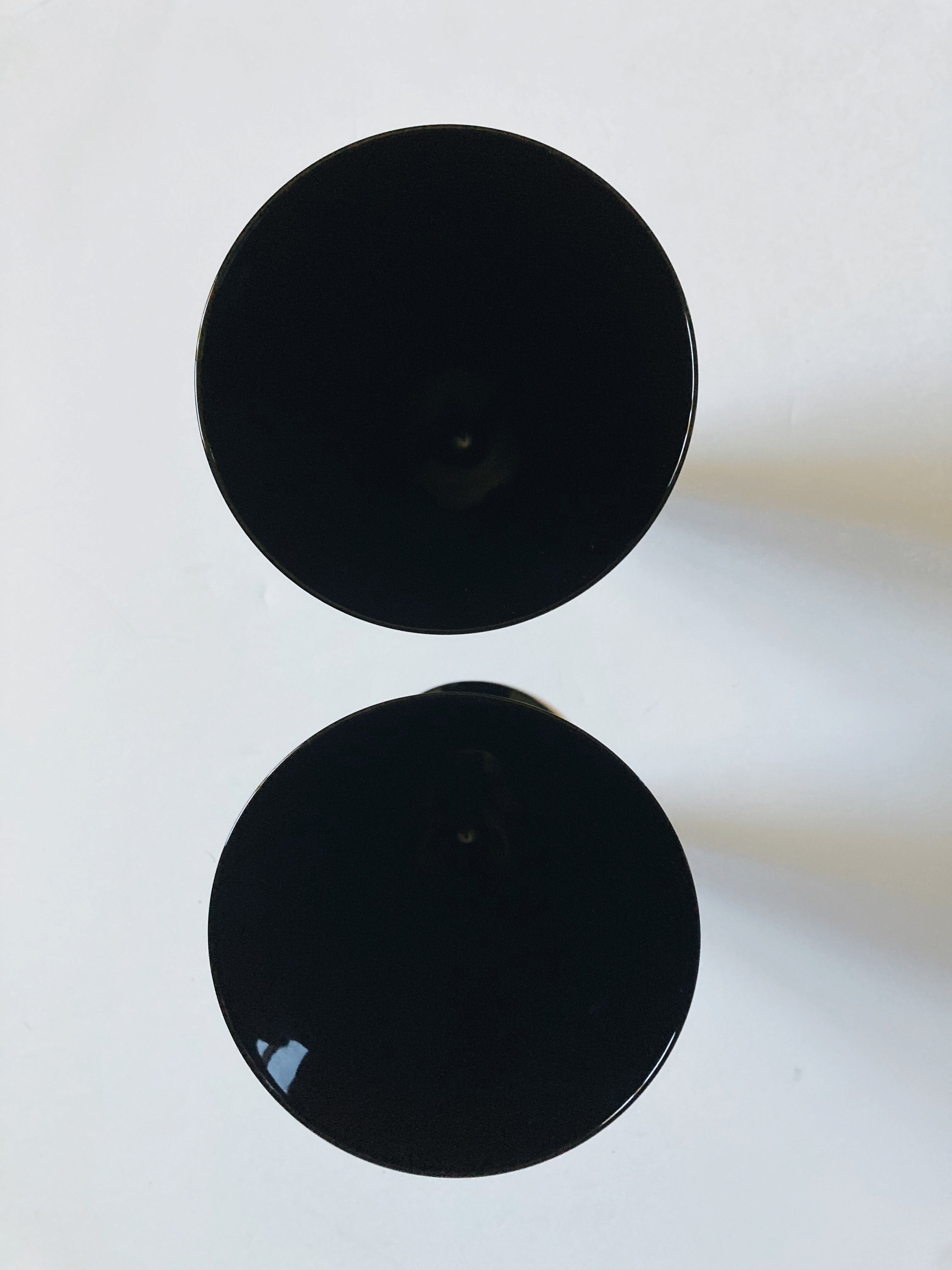 Pair of Modern Black Wine Glasses