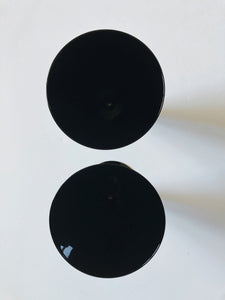 Pair of Modern Black Wine Glasses