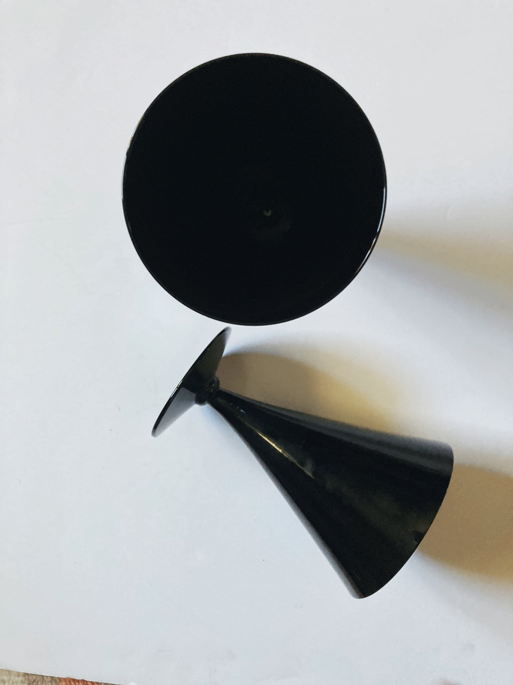 Pair of Modern Black Wine Glasses