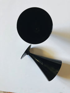 Pair of Modern Black Wine Glasses