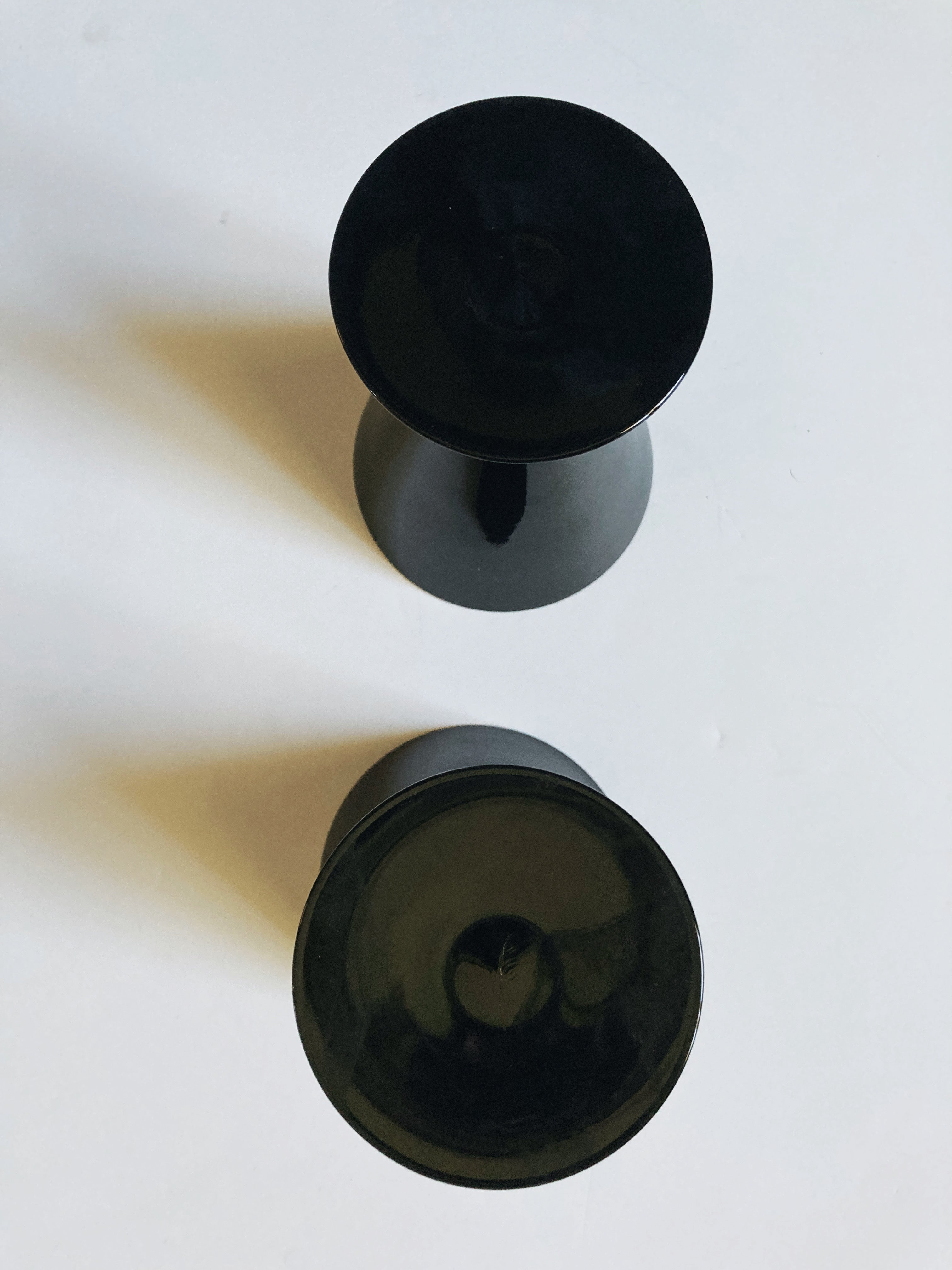 Pair of Modern Black Wine Glasses