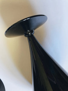 Pair of Modern Black Wine Glasses