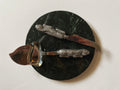 Marble Cheese Plate with Rabbit Knives