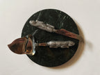 Marble Cheese Plate with Rabbit Knives