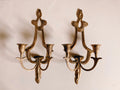 Pair of Gold Wall Sconce Candle Holders