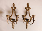 Pair of Gold Wall Sconce Candle Holders