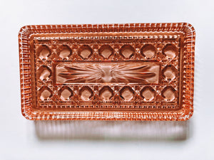 Pink Art Deco Glass Platter