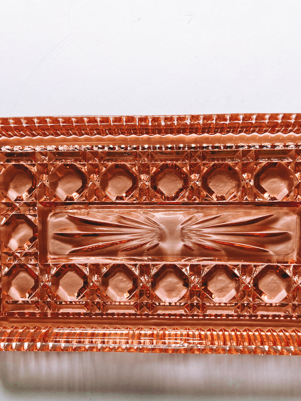 Pink Art Deco Glass Platter