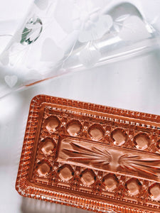 Pink Art Deco Glass Platter