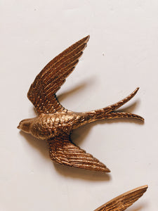 Trio Gold Painted Birds