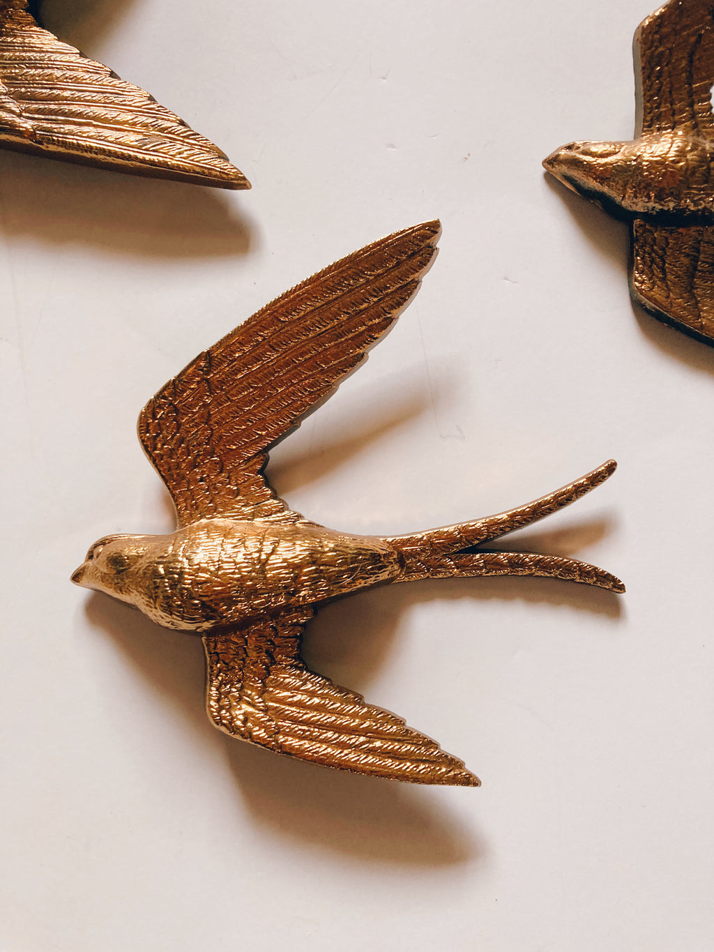 Trio Gold Painted Birds