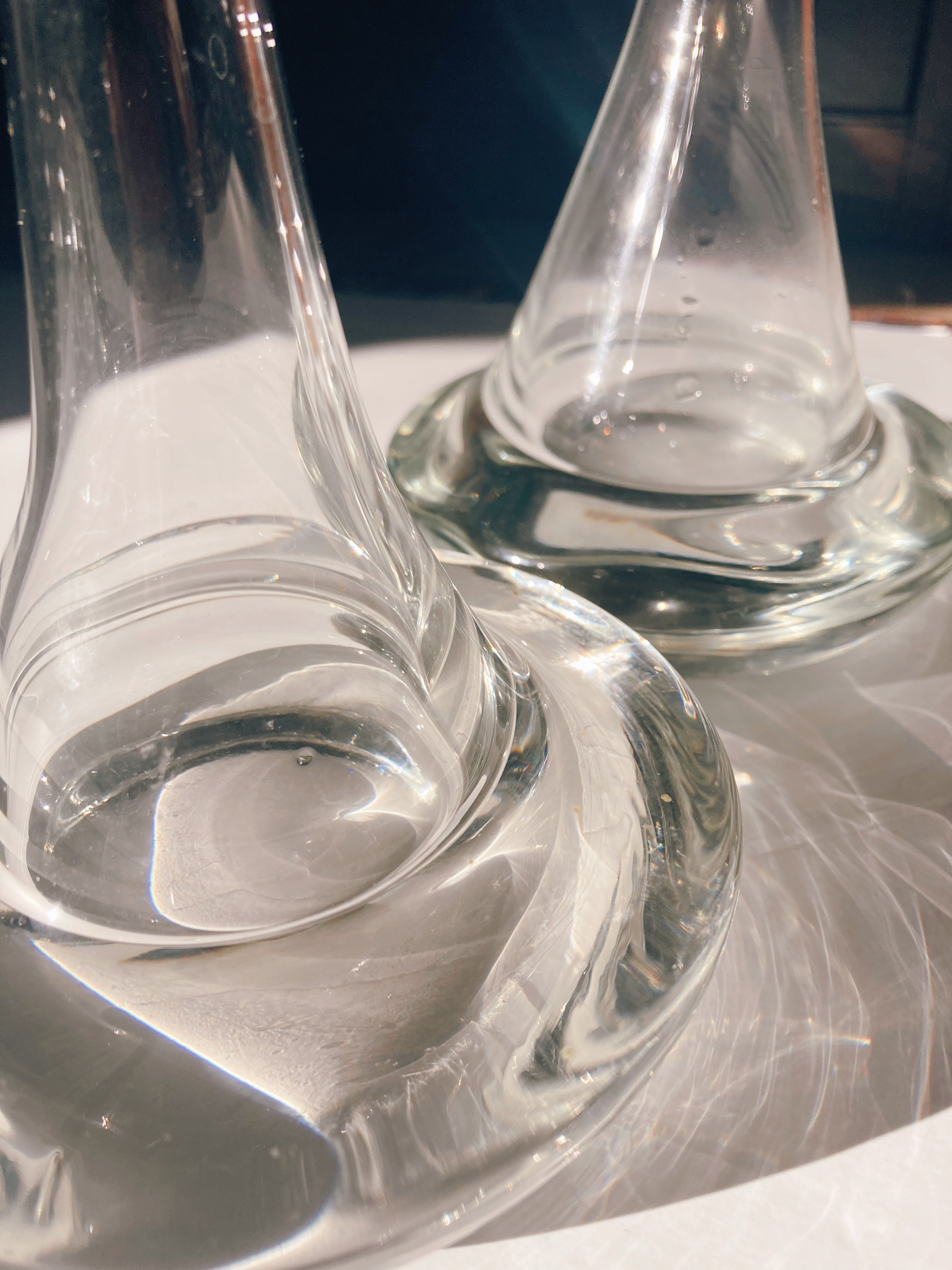 Rare Pair of Mid Century Decanter Vases