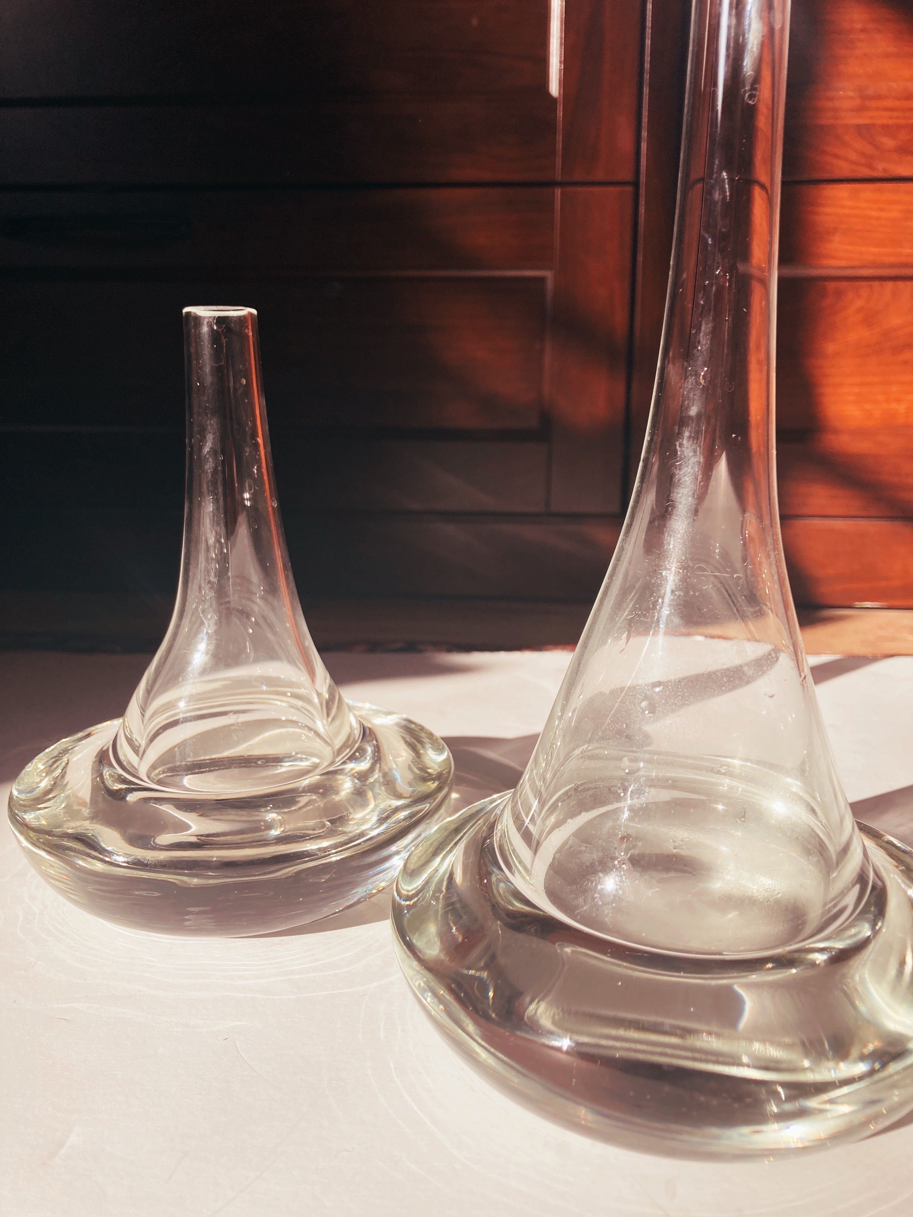 Rare Pair of Mid Century Decanter Vases
