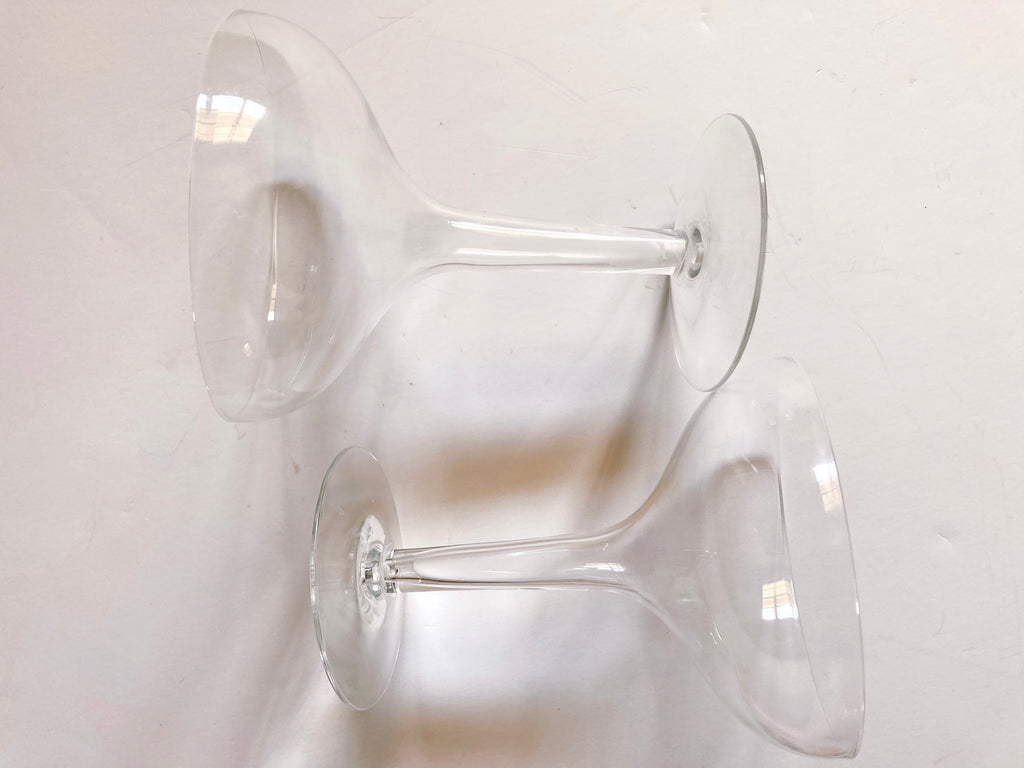 Pair of Mid Century Hollow Stem Champagne Glasses
