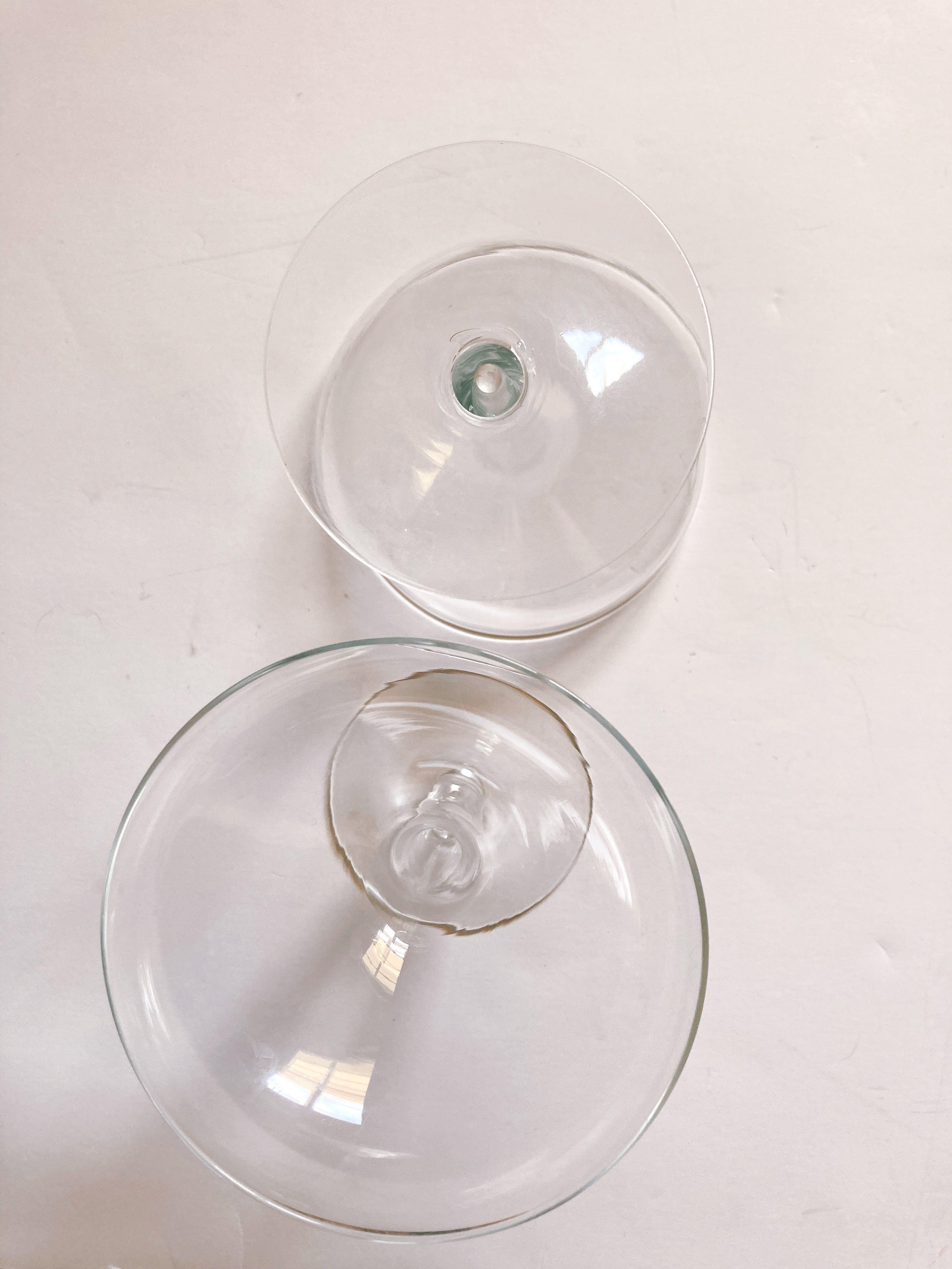 Pair of Mid Century Hollow Stem Champagne Glasses