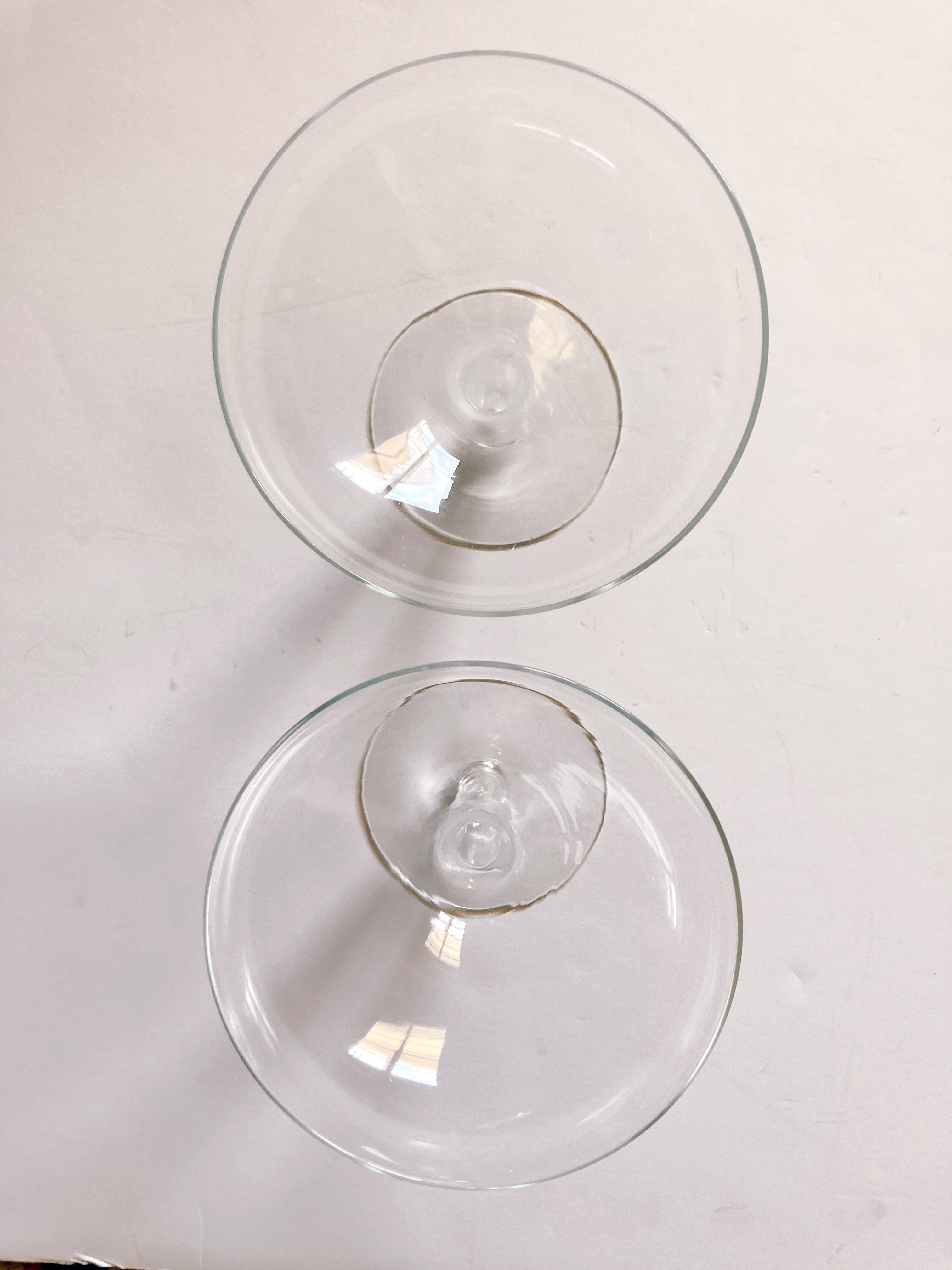 Pair of Mid Century Hollow Stem Champagne Glasses