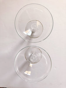Pair of Mid Century Hollow Stem Champagne Glasses