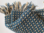 Vintage Blue and Tan Afghan