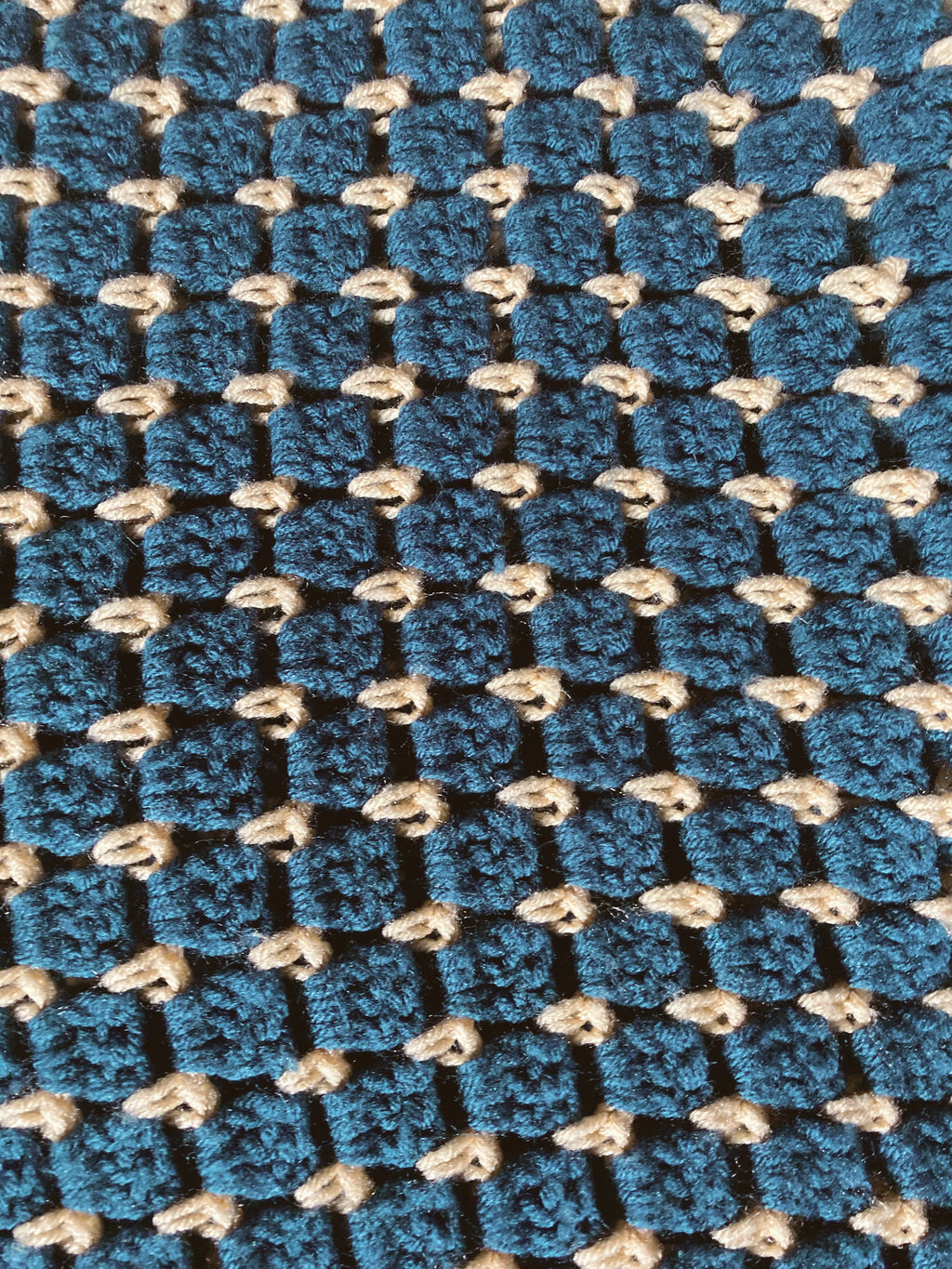 Vintage Blue and Tan Afghan