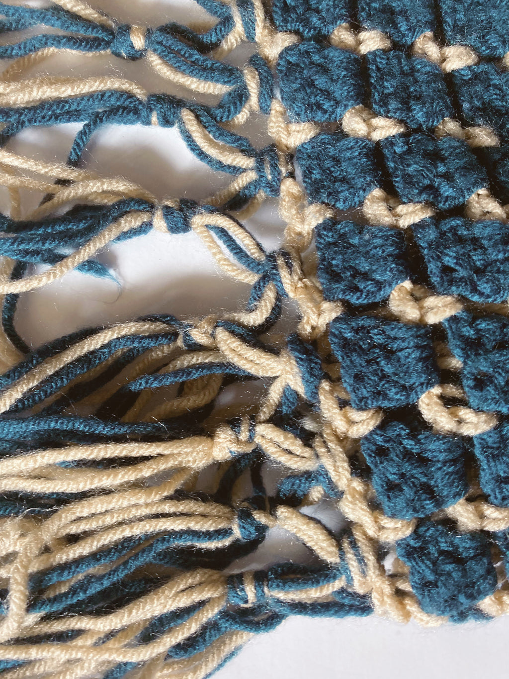 Vintage Blue and Tan Afghan