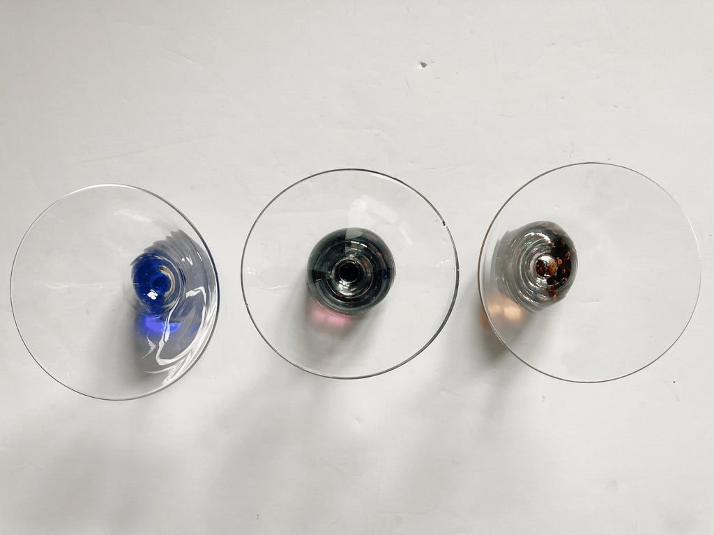 Trio of Bubble Martini Glasses