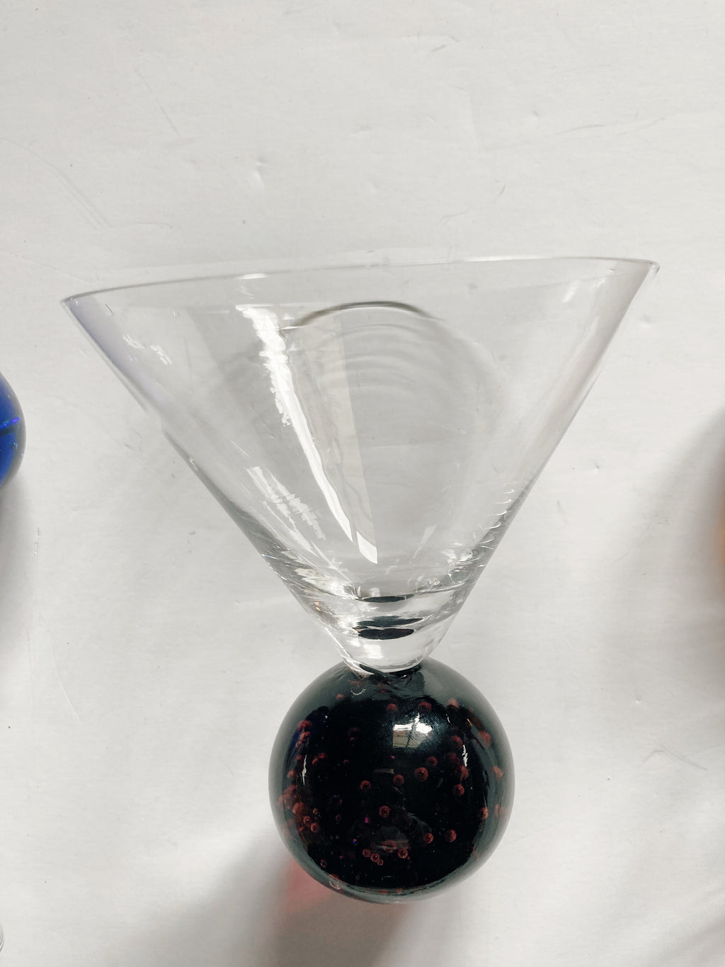 Trio of Bubble Martini Glasses