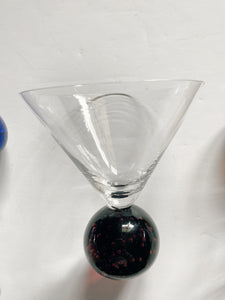 Trio of Bubble Martini Glasses