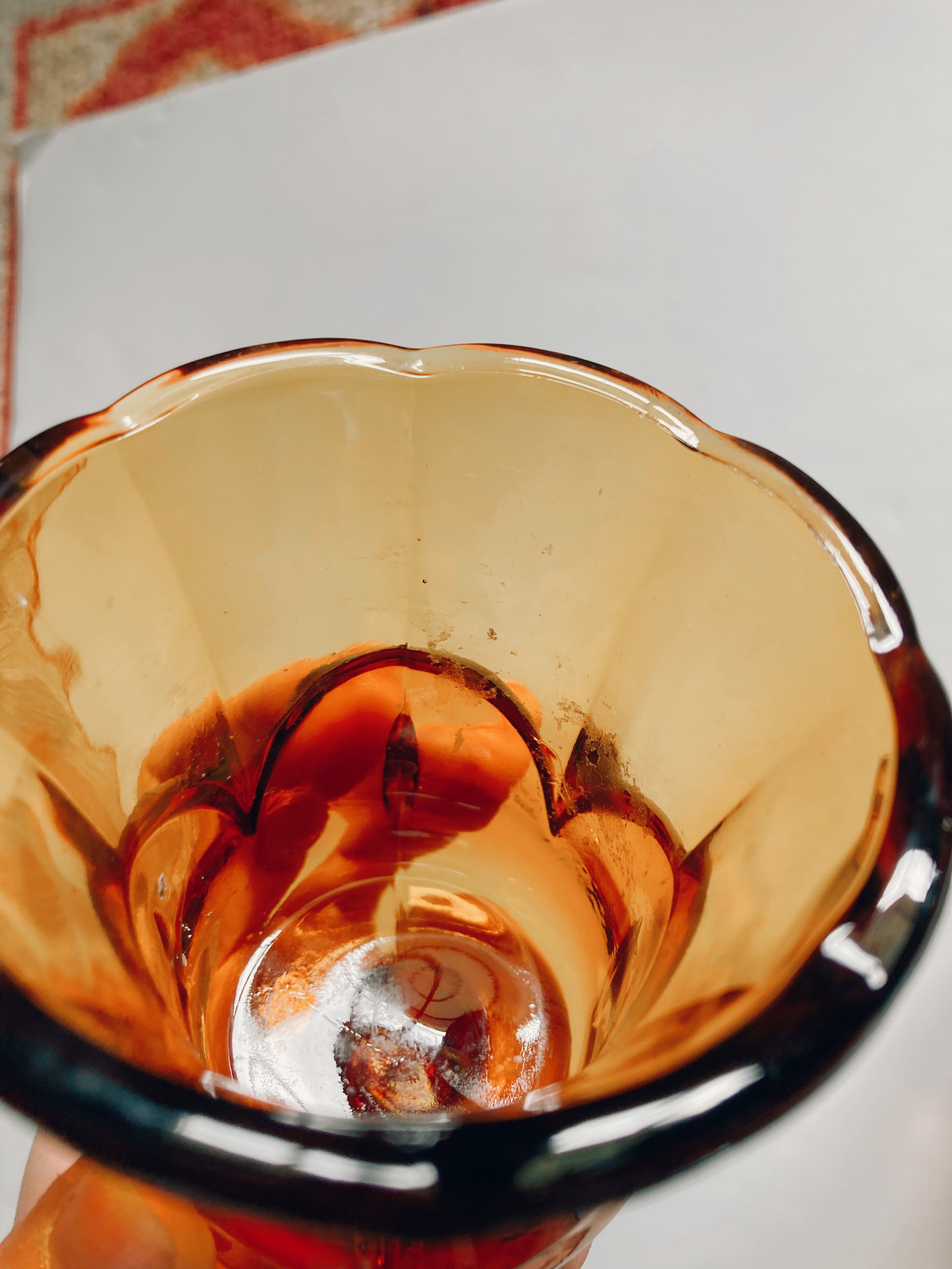 Pair of Amber Glass Peg Votives
