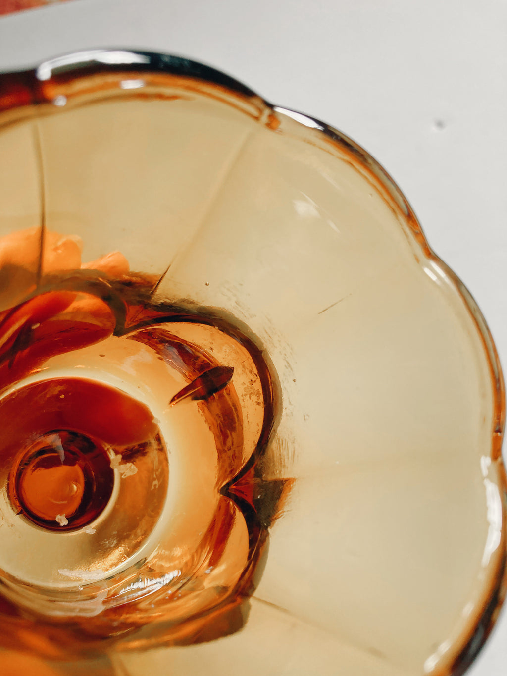 Pair of Amber Glass Peg Votives