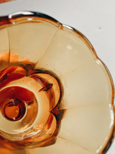 Pair of Amber Glass Peg Votives